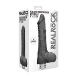 RealRock 9 Inch Black Realistic Vibrating Dildo With Balls