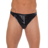 Men Black Shiny GString