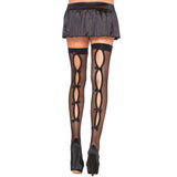 Leg Avenue Keyhole Backseam Thigh Highs UK 6 to 12