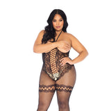 Leg Avenue Cupless Halter Bodystocking UK 14 to 18